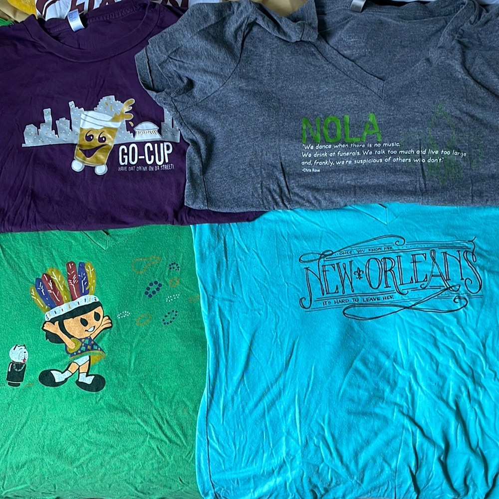 Fleurty Girl t shirt lot. XXL. All four shirts! New Orleans. NOLA